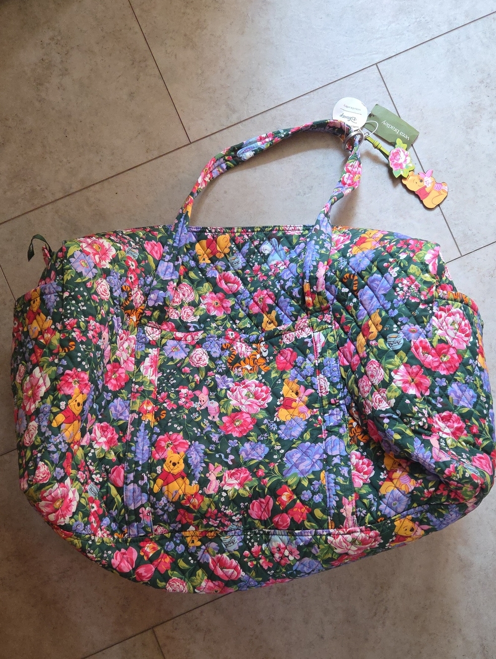 NWT Vera Bradley Floral Quilted Weekender Bag - Disney Winnie The Pooh